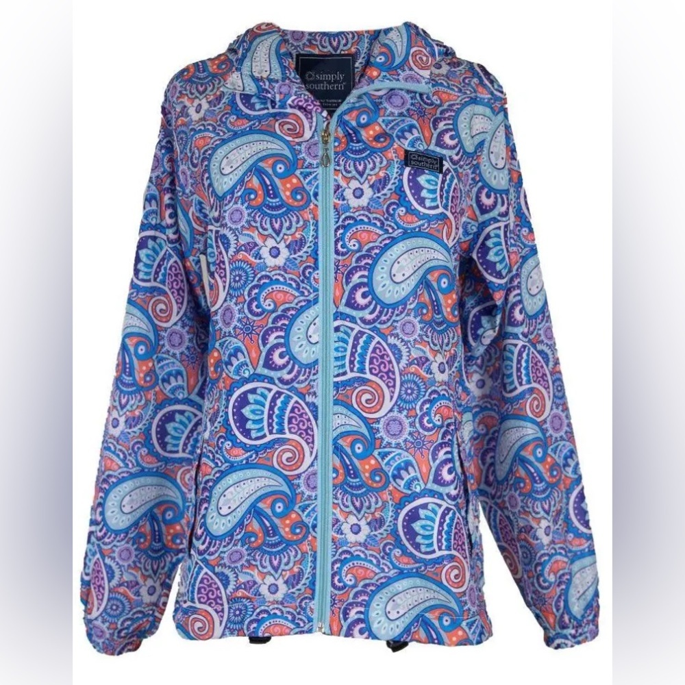 Simply Southern Women's Paisley Zip-Up Jacket - Blue Multi